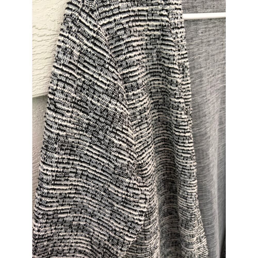 Carolyn Taylor Open Front Marled Cardigan Sweater | Black White | Size M - Picture 4 of 8